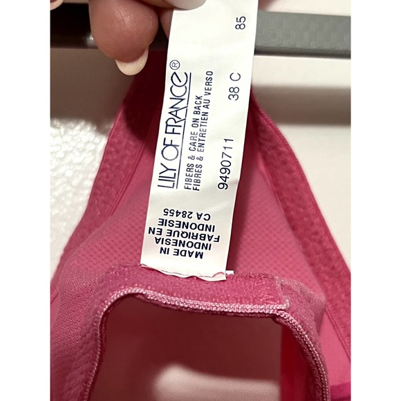 Lily of France Pink Activewear Sports bra Size 38c NWT - Picture 6 of 7